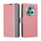 For Honor Magic5 Pro Twill Texture Side Buckle Leather Phone Case(Pink) - 1