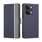 For OnePlus Ace 2V 5G Twill Texture Side Buckle Leather Phone Case(Blue) - 1