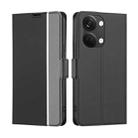 For OnePlus Ace 2V 5G Twill Texture Side Buckle Leather Phone Case(Black) - 1