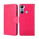 For Infinix Hot 12 Pro Crystal Texture Leather Phone Case(Rose Red) - 1