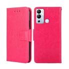 For Infinix Hot 12i Crystal Texture Leather Phone Case(Rose Red) - 1