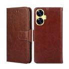 For Realme C55 4G Crystal Texture Leather Phone Case(Brown) - 1