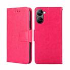 For Realme V30 5G / V30T Crystal Texture Leather Phone Case(Rose Red) - 1