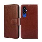For Tecno Pova 4 Pro Crystal Texture Leather Phone Case(Brown) - 1