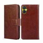 For Tecno Spark 9 Pro Crystal Texture Leather Phone Case(Brown) - 1