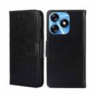 For Tecno Spark 10 4G Crystal Texture Leather Phone Case(Black) - 1