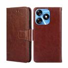 For Tecno Spark 10 4G Crystal Texture Leather Phone Case(Brown) - 1