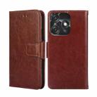 For Tecno Spark 10C Crystal Texture Leather Phone Case(Brown) - 1