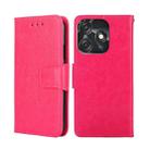 For Tecno Spark 10C Crystal Texture Leather Phone Case(Rose Red) - 1