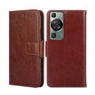 For Huawei P60 / P60 Pro Crystal Texture Leather Phone Case(Brown) - 1