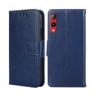 For Rakuten Hand 4G Crystal Texture Leather Phone Case(Royal Blue) - 1