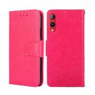 For Rakuten Hand 4G Crystal Texture Leather Phone Case(Rose Red) - 1