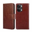 For OnePlus Ace 2V 5G Crystal Texture Leather Phone Case(Brown) - 1