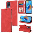 For OPPO A54 4G / A54s / A55 5G / A55s 5G / A53s 5G / A56 5G / A16 / A16s Fantasy Skin-feel Calfskin Texture Leather Phone Case(Red) - 1