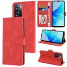 For OPPO A57 4G Global / A77 4G Global / A77s 4G/A57s 4G/A57e 4G/OnePlus Nord N20 SE 4G Global Fantasy Skin-feel Calfskin Texture Leather Phone Case(Red) - 1