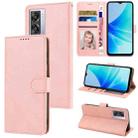 For OPPO A57 5G 2022 / A77 5G / A97 5G / Realme Q5i / V23 / Narzo 50 / OnePlus Nord N300 Fantasy Skin-feel Calfskin Texture Leather Phone Case(Pink) - 1