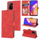 For OPPO A94 5G / Reno5 Z / F19 Pro+ Fantasy Skin-feel Calfskin Texture Leather Phone Case(Red) - 1