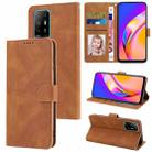 For OPPO A94 5G / Reno5 Z / F19 Pro+ Fantasy Skin-feel Calfskin Texture Leather Phone Case(Brown) - 1