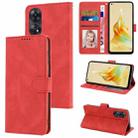 For OPPO Reno8 T 4G Global Fantasy Skin-feel Calfskin Texture Leather Phone Case(Red) - 1