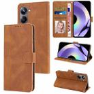 For Realme 10 Pro 5G Fantasy Skin-feel Calfskin Texture Leather Phone Case(Brown) - 1