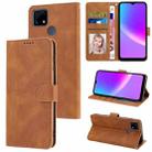 For Realme C25 / C15 / C12 Fantasy Skin-feel Calfskin Texture Leather Phone Case(Brown) - 1