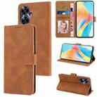 For Realme C55 4G Global Fantasy Skin-feel Calfskin Texture Leather Phone Case(Brown) - 1