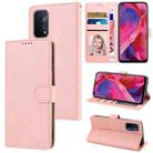 For OPPO  A54 5G / A74 5G / A93 5G / OnePlus Nord N200 5G Fantasy Skin-feel Calfskin Texture Leather Phone Case(Pink) - 1