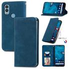 For Kyocera Android One S10 Retro Skin Feel Magnetic Leather Phone Case(Blue) - 1