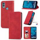 For Kyocera Android One S10 Retro Skin Feel Magnetic Leather Phone Case(Red) - 1