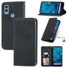 For Kyocera Android One S10 Retro Skin Feel Magnetic Leather Phone Case(Black) - 1