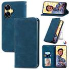 For Realme C55 Retro Skin Feel Magnetic Leather Phone Case(Blue) - 1