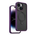 For iPhone 14 WIWU ZMM-010 TPU+PC Lithium Alloy Bracket Magsafe Phone Case(Purple) - 1