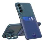 For Samsung Galaxy S22 5G Two-Color Invisible Lens Holder Phone Case(Dark Green+Blue) - 1