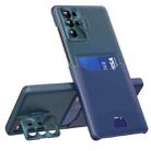 For Samsung Galaxy S22 Ultra 5G Two-Color Invisible Lens Holder Phone Case(Dark Green+Blue) - 1