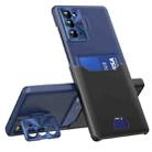 For Samsung Galaxy Note20 Two-Color Invisible Lens Holder Phone Case(Black+Dark Blue) - 1