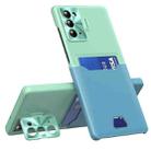 For Samsung Galaxy Note20 Two-Color Invisible Lens Holder Phone Case(Mint Green+Blue) - 1