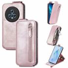 For Honor Magic5 Zipper Wallet Vertical Flip Leather Phone Case(Rose Gold) - 1