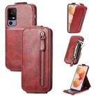 For TCL 40R Zipper Wallet Vertical Flip Leather Phone Case(Red) - 1