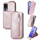 For TCL 40R Zipper Wallet Vertical Flip Leather Phone Case(Rose Gold) - 1