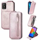 For TCL 403 Zipper Wallet Vertical Flip Leather Phone Case(Rose Gold) - 1