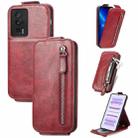 For Xiaomi Redmi K60 Pro Zipper Wallet Vertical Flip Leather Phone Case(Red) - 1