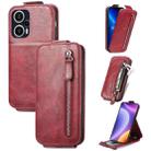 For Xiaomi Redmi Note 12 Turbo Zipper Wallet Vertical Flip Leather Phone Case(Red) - 1