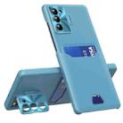 For Samsung Galaxy S23+ 5G Pure Color Invisible Lens Holder Phone Case(Lake Blue) - 1