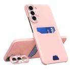 For Samsung Galaxy S22 5G Pure Color Invisible Lens Holder Phone Case(Pink) - 1