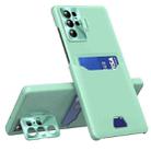 For Samsung Galaxy S22 Ultra 5G Pure Color Invisible Lens Holder Phone Case(Mint Green) - 1