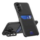 For Samsung Galaxy S22+ 5G Pure Color Invisible Lens Holder Phone Case(Black) - 1