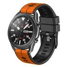 20mm Universal Vertical Line Two-Color Silicone Watch Band(Orange+Black) - 1