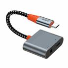 WIWU LT10 USB-C / Type-C Male to USB-C / Type-C Charging+3.5mm Audio Female Earphone Adapter - 1