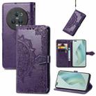 For Honor Magic5 Pro Mandala Flower Embossed Leather Phone Case(Purple) - 1