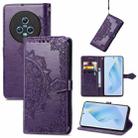 For Honor Magic5 Mandala Flower Embossed Leather Phone Case(Purple) - 1